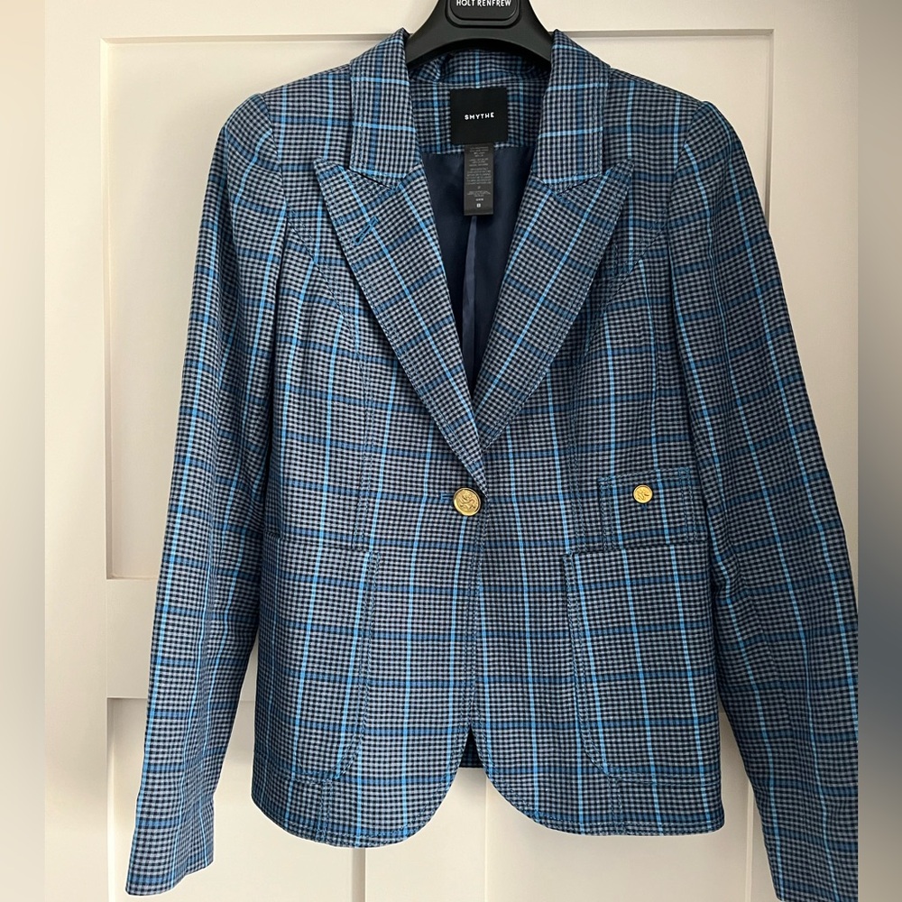 Smythe Checkered Jacket in Blue and Black